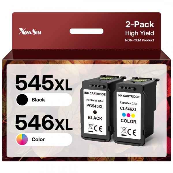 xinsin Remplacement pour CANON PG-545XL CL-546XL Cartouches d'encre (Noir, Couleur) PG-545 CL-546 XL Compatible pour Pixma MX495 TR4550 TR4551 TS3150 TS3151 MG2450 MG2500 MG2950 MG2550S MG2555S MG3050