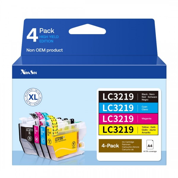 xinsin LC3219XL Cartouches d'encre Remplacement pour Brother LC3219 XL LC3217XL, Compatible pour MFC-J5330DW MFC-J5335DW MFC-J6930DW MFC-J5730DW MFC-J6530DW MFC-J6935DW (Noir Cyan Magenta Jaune)