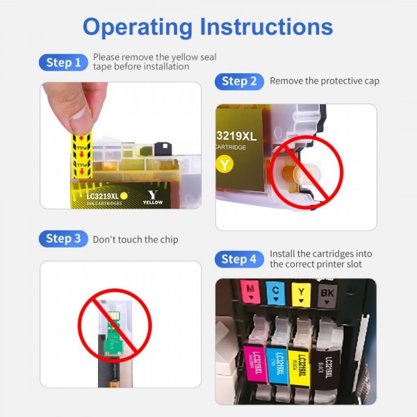 xinsin LC3219XL Cartouches d'encre Remplacement pour Brother LC3219 XL LC3217XL, Compatible pour MFC-J5330DW MFC-J5335DW MFC-J6930DW MFC-J5730DW MFC-J6530DW MFC-J6935DW (Noir Cyan Magenta Jaune)